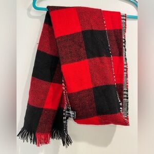 Express Red and Black Plaid Scarf